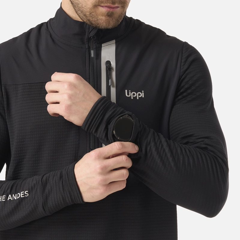 POLERON HOMBRE KAROVA NANO-F 1/4 ZIP NEGRO LIPPI V26 - 5