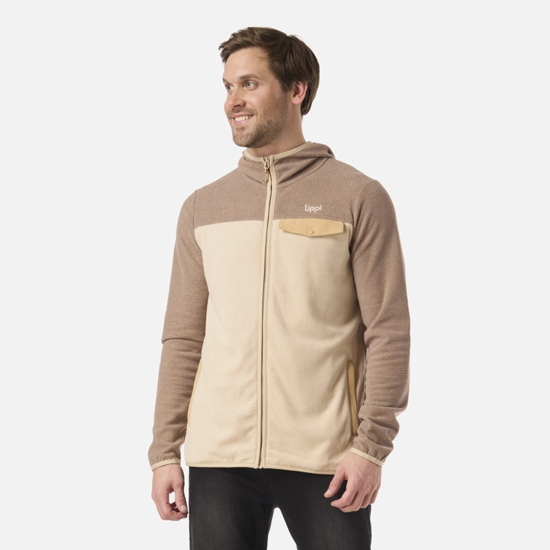POLAR HOMBRE FIREPLACE FULL ZIP HOODY SWEATSHIRT BEIGE LIPPI V26 - 2