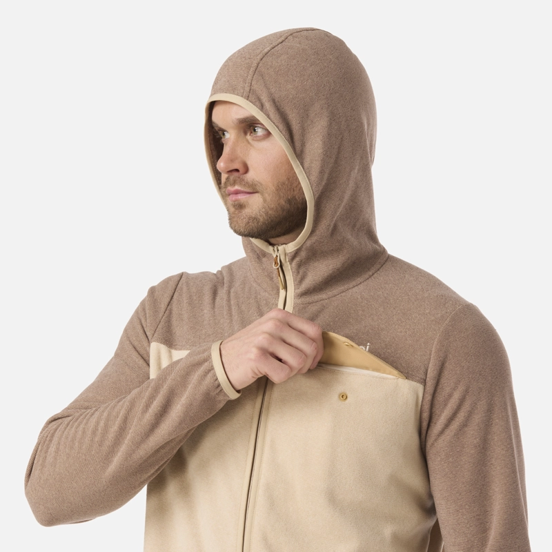 POLAR HOMBRE FIREPLACE FULL ZIP HOODY SWEATSHIRT BEIGE LIPPI V26 - 4