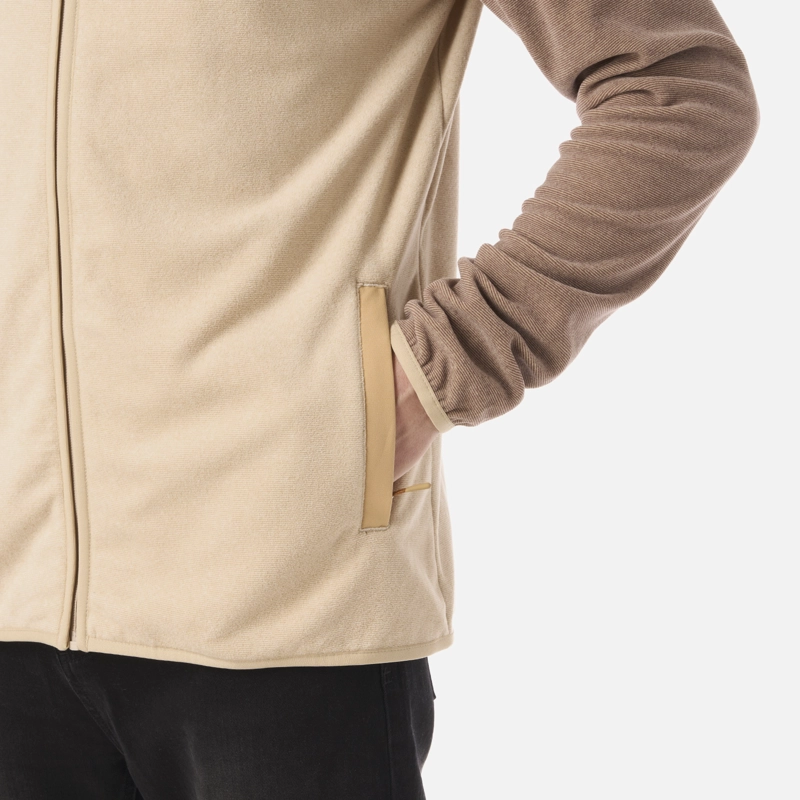 POLAR HOMBRE FIREPLACE FULL ZIP HOODY SWEATSHIRT BEIGE LIPPI V26 - 5