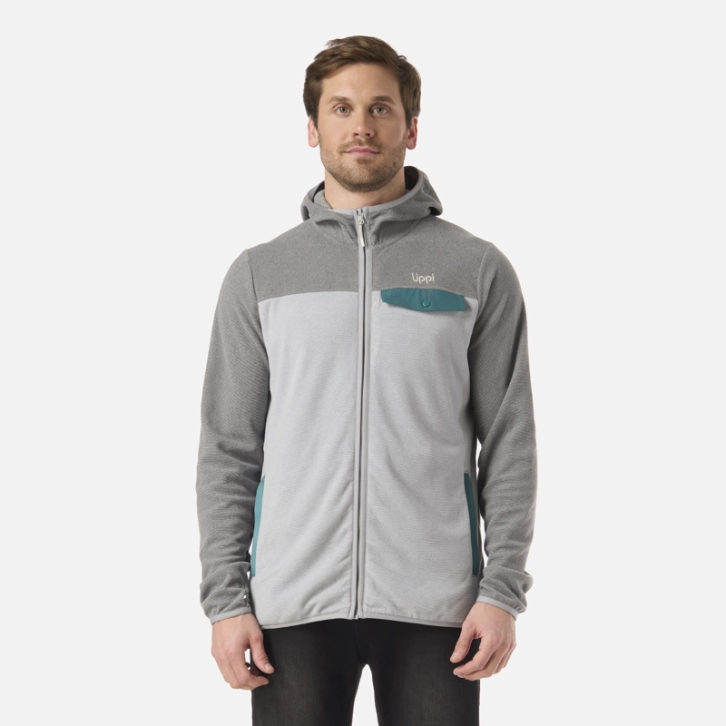 POLAR HOMBRE FIREPLACE FULL ZIP HOODY SWEATSHIRT GRIS LIPPI V26 - 1