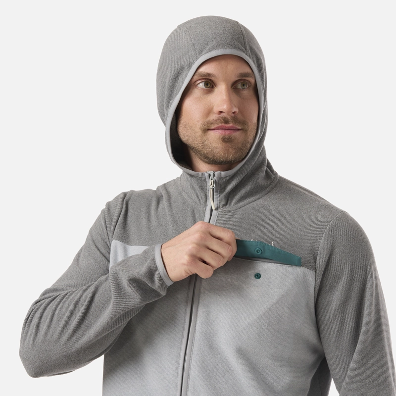 POLAR HOMBRE FIREPLACE FULL ZIP HOODY SWEATSHIRT GRIS LIPPI V26 - 4
