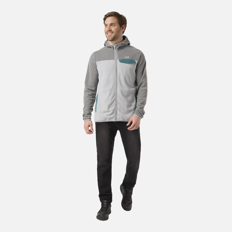 POLAR HOMBRE FIREPLACE FULL ZIP HOODY SWEATSHIRT GRIS LIPPI V26 - 6