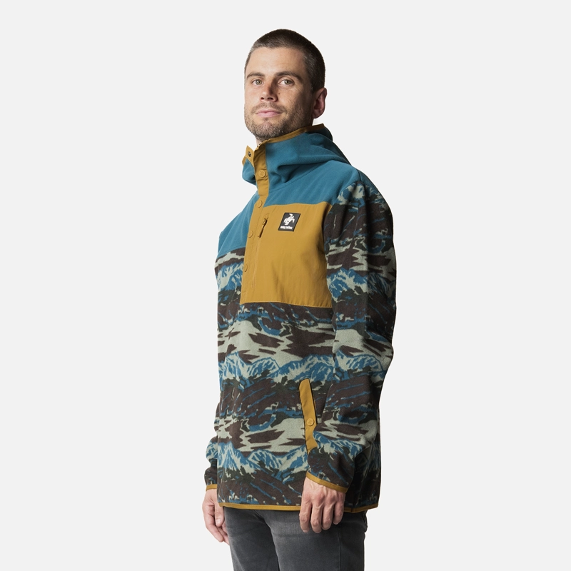 POLAR HOMBRE TOKERAU HOODY PRINT PETROLEO OSCURO HAKA HONU - 2