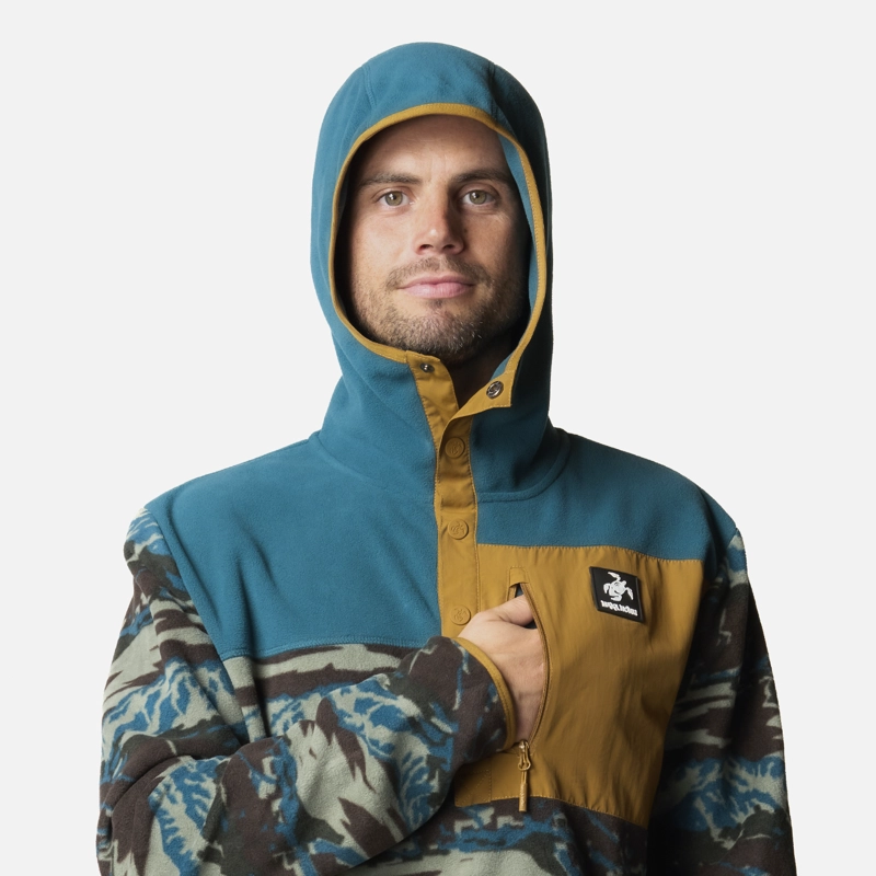 POLAR HOMBRE TOKERAU HOODY PRINT PETROLEO OSCURO HAKA HONU - 4