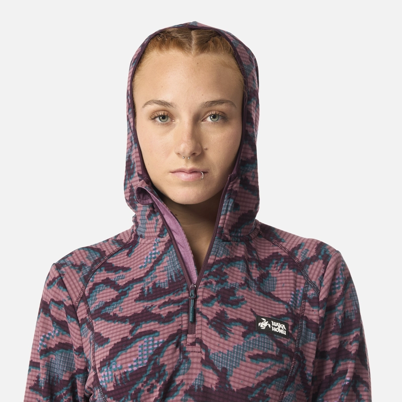 POLERON MUJER TAINA NUI PRINT LILA HAKA HONU - 4