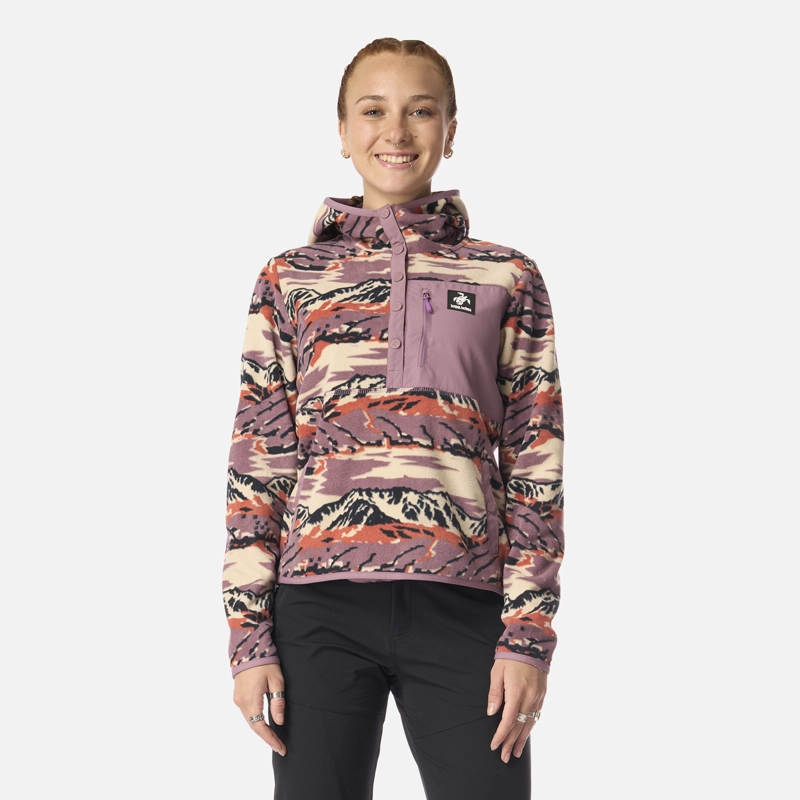 POLAR MUJER TOKERAU HOODY PRINT LILA HAKA HONU - 1