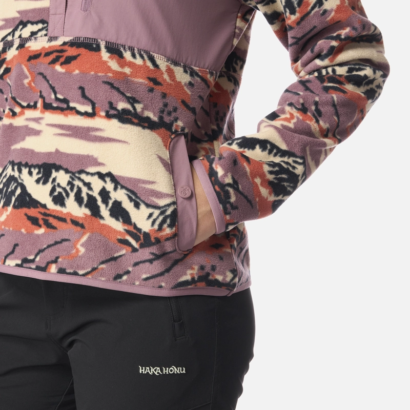 POLAR MUJER TOKERAU HOODY PRINT LILA HAKA HONU - 5