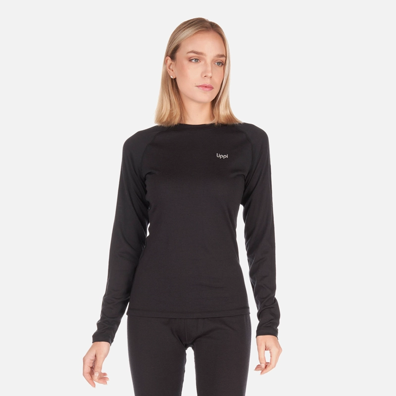PRIMERA CAPA MUJER SKINTEC MERINO TOP NEGRO LIPPI V26 - 1