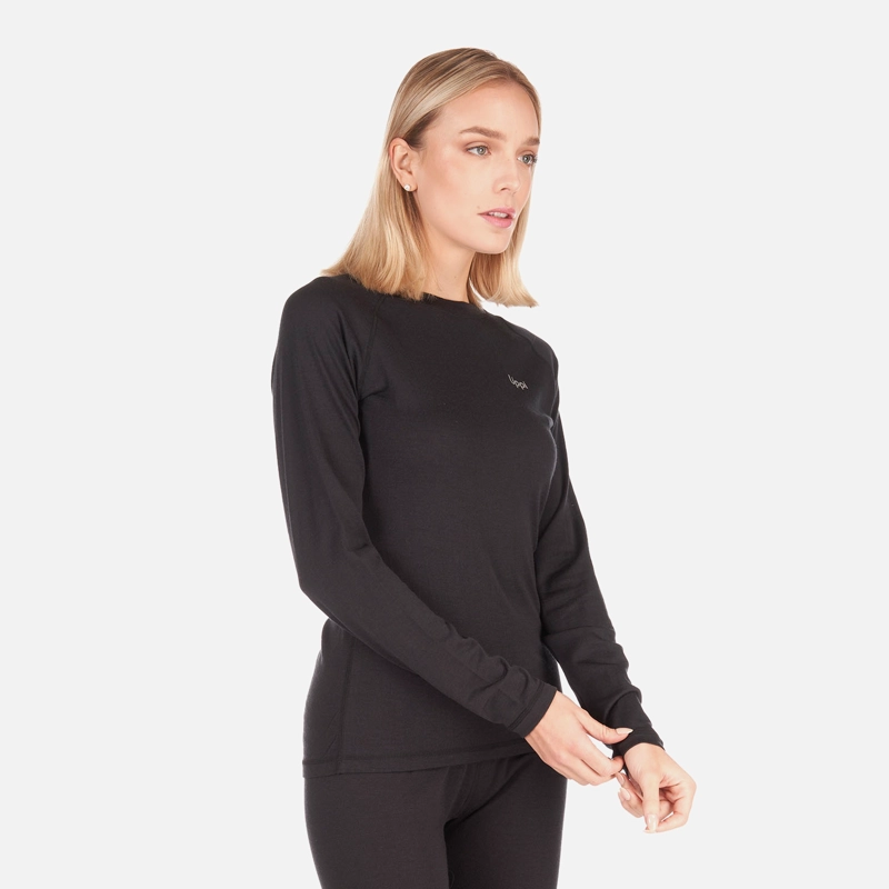 PRIMERA CAPA MUJER SKINTEC MERINO TOP NEGRO LIPPI V26 - 2
