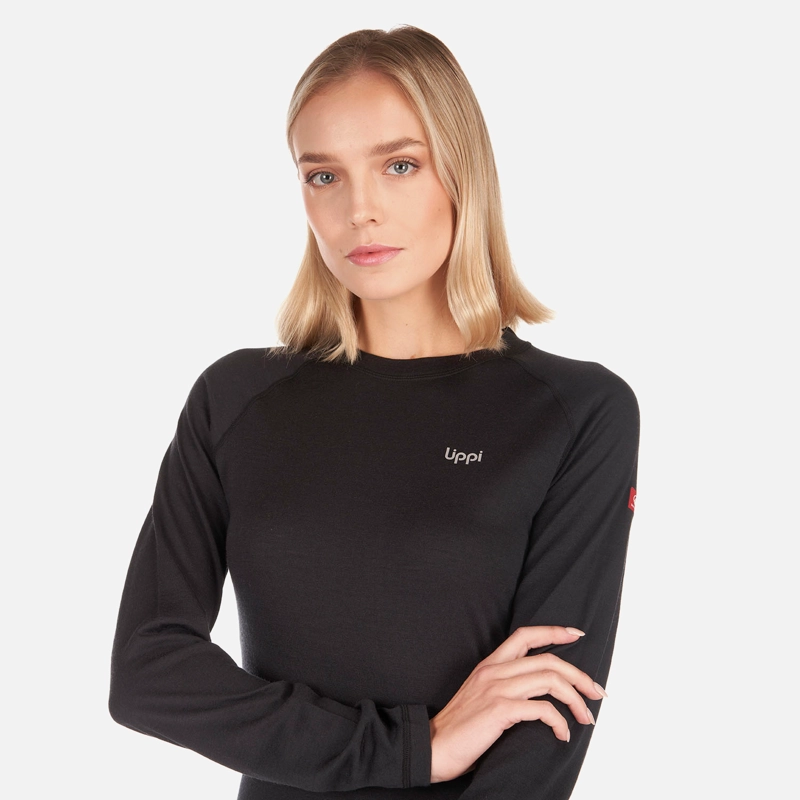 PRIMERA CAPA MUJER SKINTEC MERINO TOP NEGRO LIPPI V26 - 6