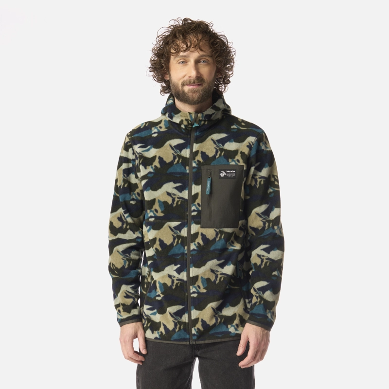 POLAR HOMBRE LEÑERO PRINT VERDE MILITAR HAKA HONU - 1