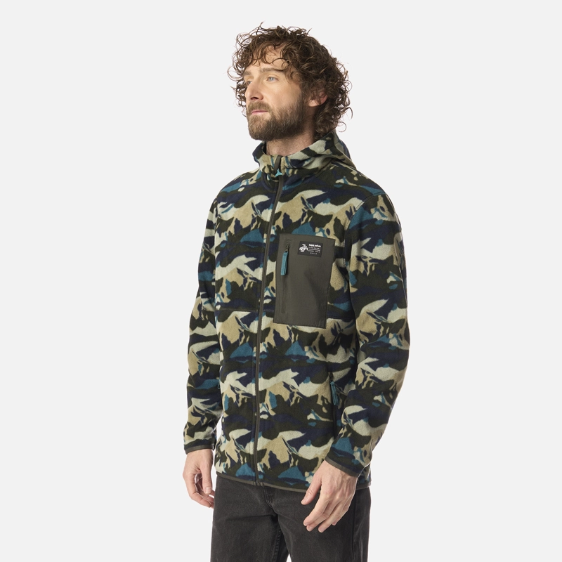POLAR HOMBRE LEÑERO PRINT VERDE MILITAR HAKA HONU - 2