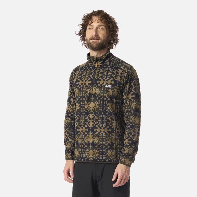 POLERON HOMBRE TAINA PRINT VERDE MILITAR HAKA HONU I26 - 2