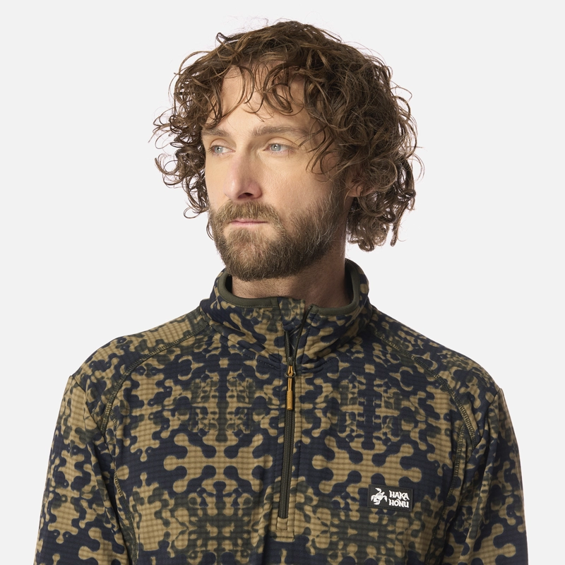 POLERON HOMBRE TAINA PRINT VERDE MILITAR HAKA HONU I26 - 4