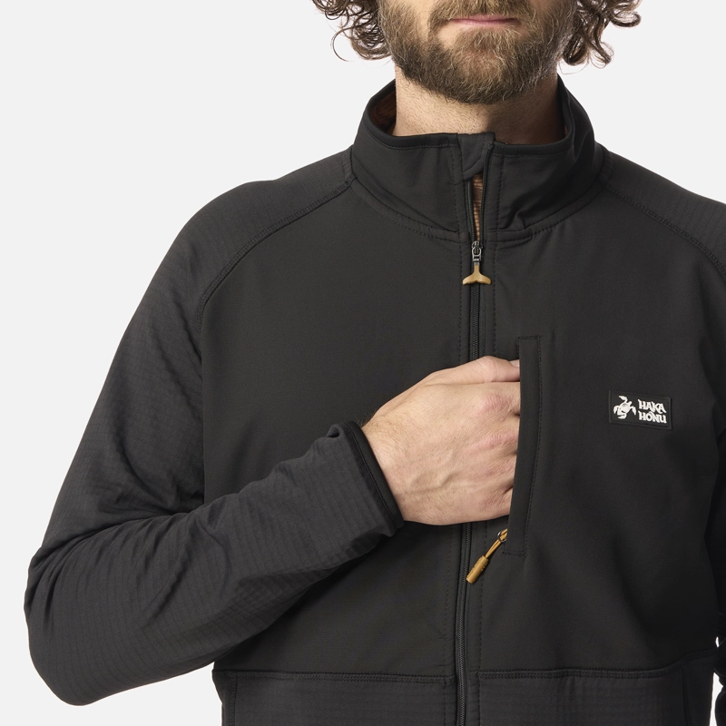 POLERON HOMBRE TAINA FULL ZIP NEGRO HAKA HONU - 4