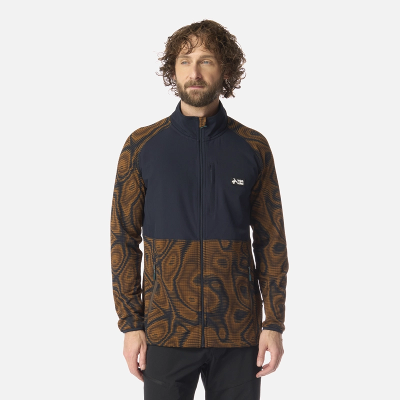 POLERON HOMBRE TAINA FULL ZIP PRINT CAFE  HAKA HONU - 1