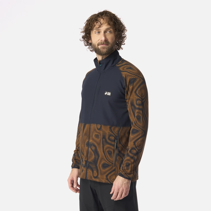 POLERON HOMBRE TAINA FULL ZIP PRINT CAFE  HAKA HONU - 2