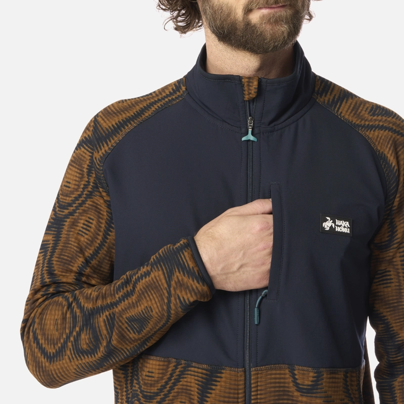POLERON HOMBRE TAINA FULL ZIP PRINT CAFE  HAKA HONU - 4