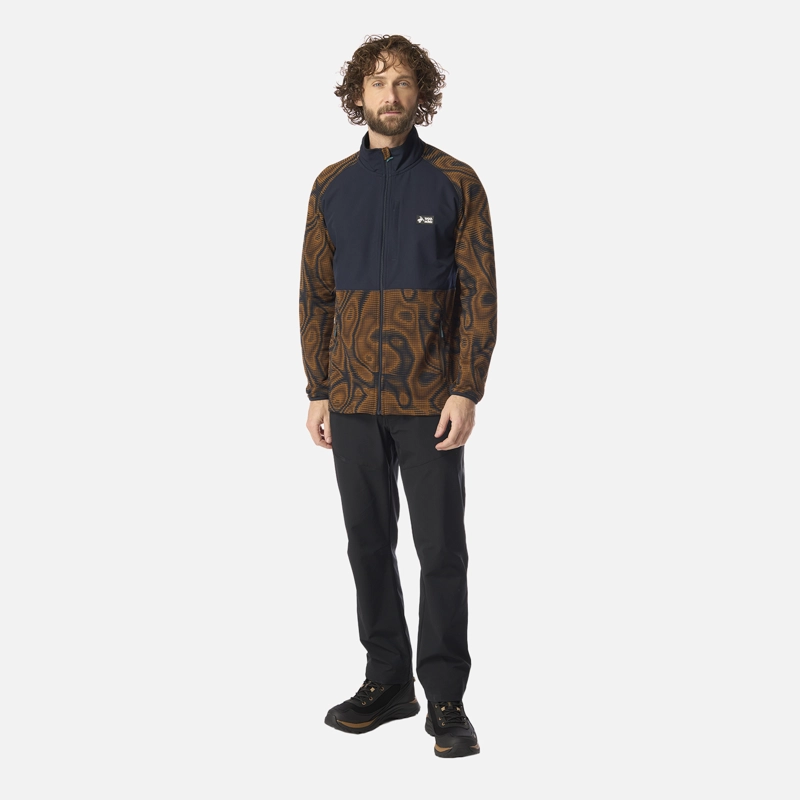 POLERON HOMBRE TAINA FULL ZIP PRINT CAFE  HAKA HONU - 6