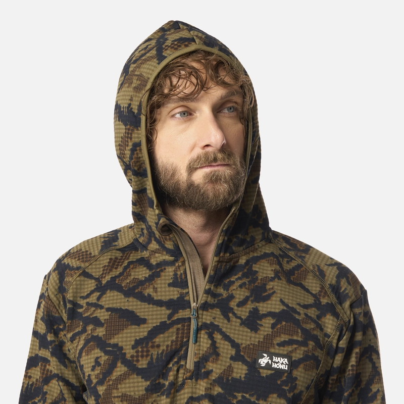 POLERON HOMBRE TAINA NUI PRINT VERDE OLIVA HAKA HONU - 4