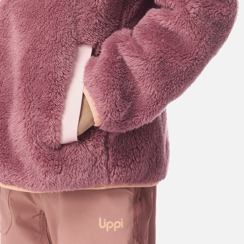 POLAR NIÑA BEAR SHAGGY-PRO HOODY JACKET ROSA OSCURO LIPPI - 5
