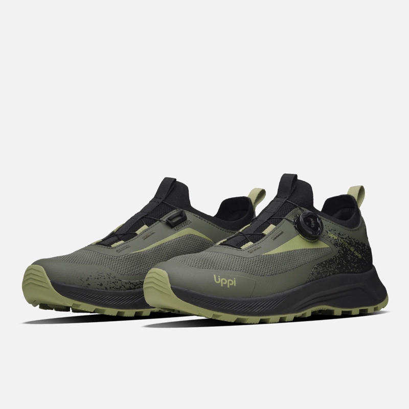 ZAPATILLA HOMBRE LIGHT KNIT TWIST NEGRO / VERDE LIPPI I26 - 4
