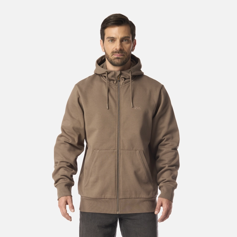 POLERON HOMBRE ULMO FULL ZIP HOODY SWEATSHIRT CAFE LIPPI I26 - 1