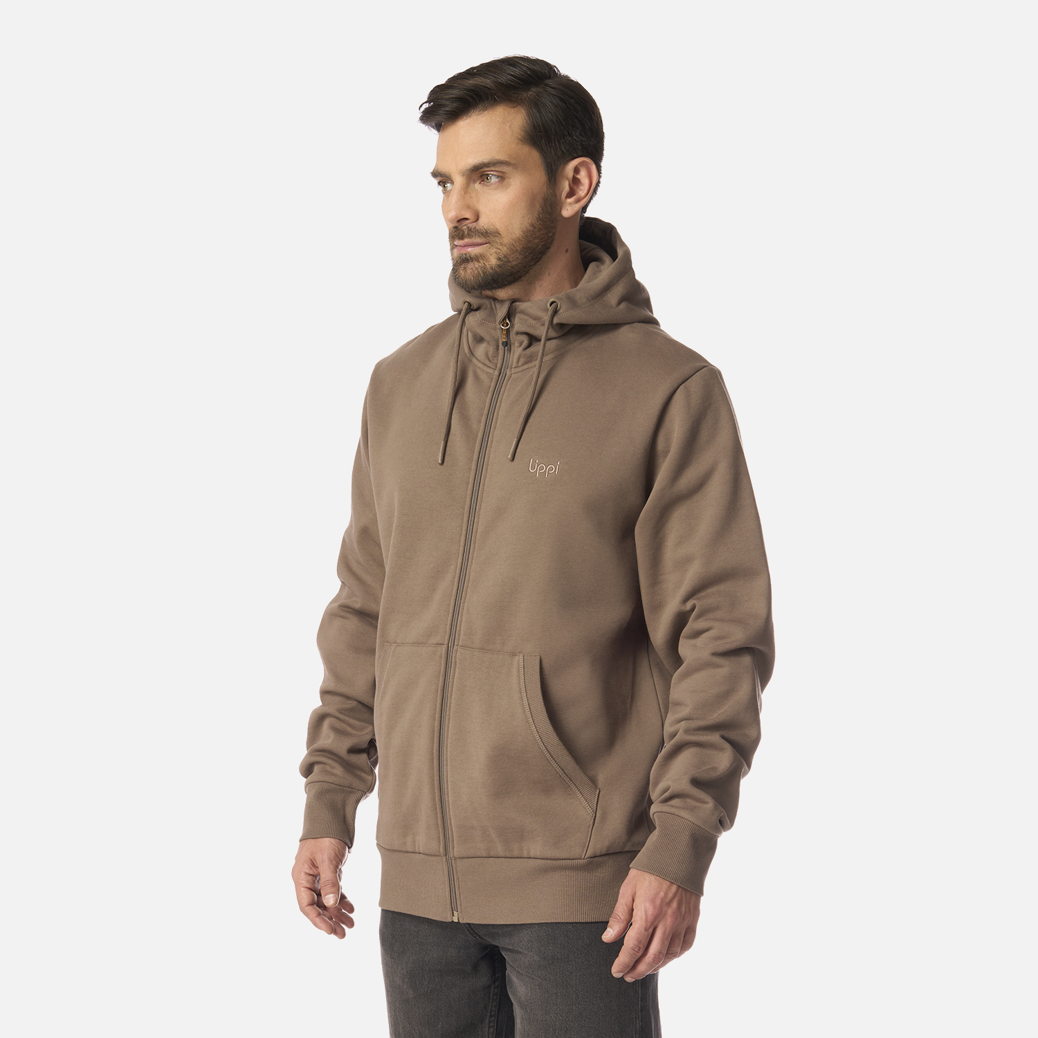POLERON HOMBRE ULMO FULL ZIP HOODY SWEATSHIRT CAFE LIPPI I26 - 2
