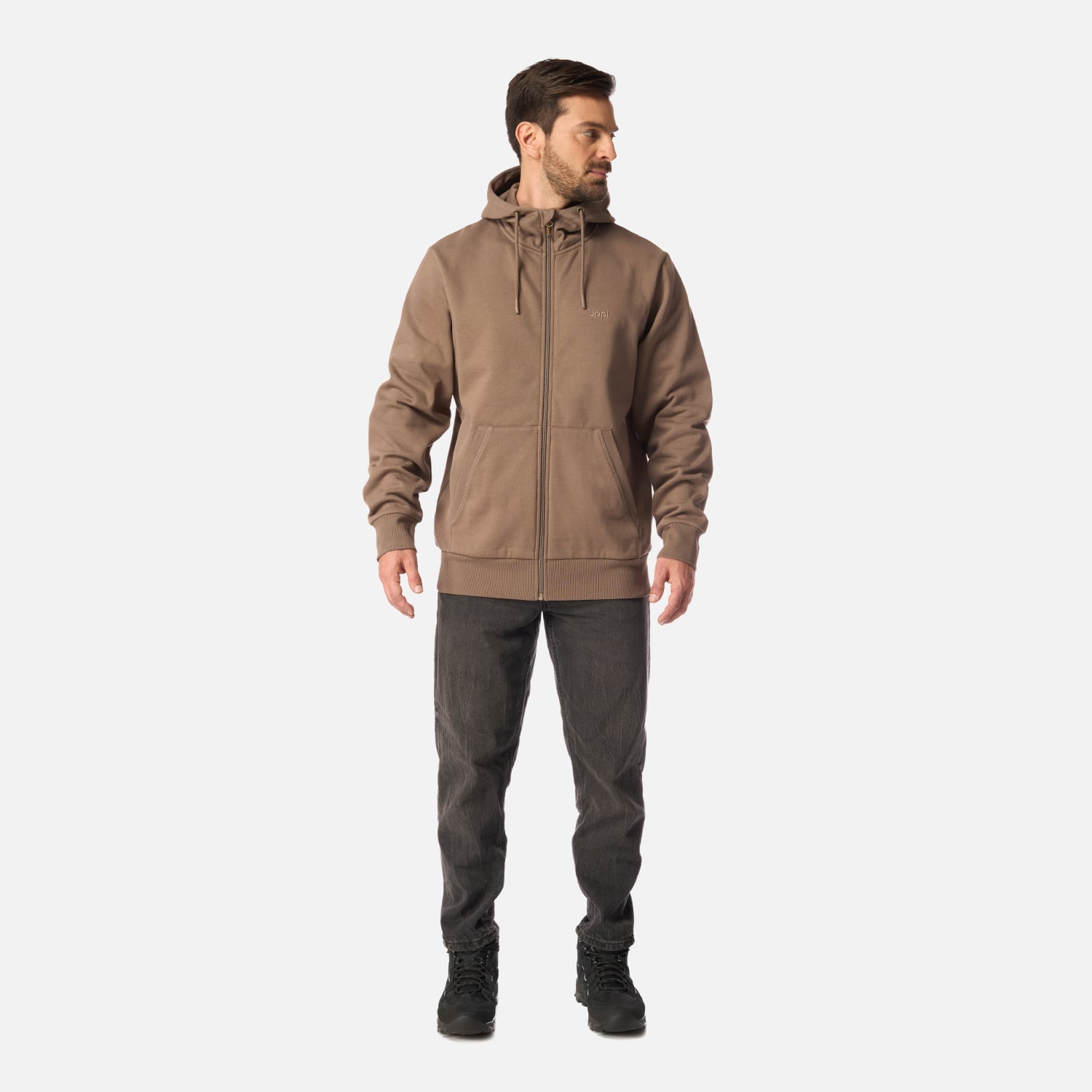 POLERON HOMBRE ULMO FULL ZIP HOODY SWEATSHIRT CAFE LIPPI I26 - 6