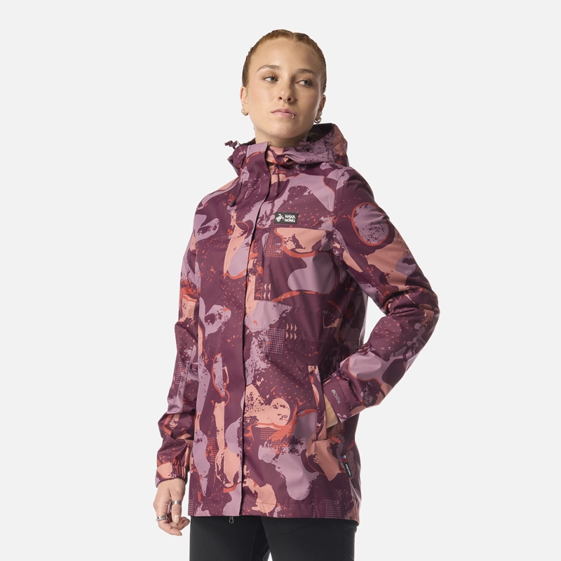 CHAQUETA MUJER KAUAI PRINT MORADO OSCURO HAKA HONU - 2