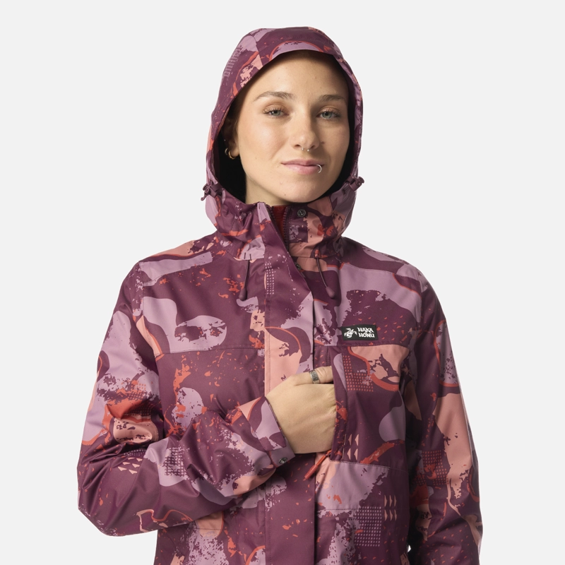 CHAQUETA MUJER KAUAI PRINT MORADO OSCURO HAKA HONU - 4