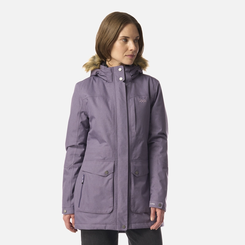 CHAQUETA MUJER ROBLE B-DRY HOODY JACKET VIOLETA MELANGE LIPPI - 1