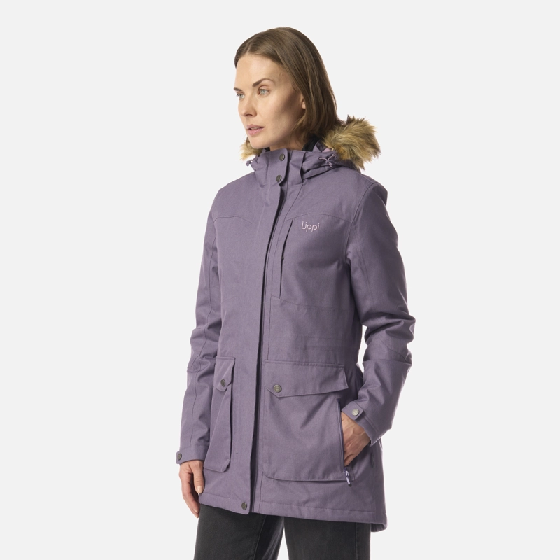 CHAQUETA MUJER ROBLE B-DRY HOODY JACKET VIOLETA MELANGE LIPPI - 2