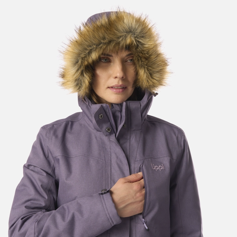 CHAQUETA MUJER ROBLE B-DRY HOODY JACKET VIOLETA MELANGE LIPPI - 4