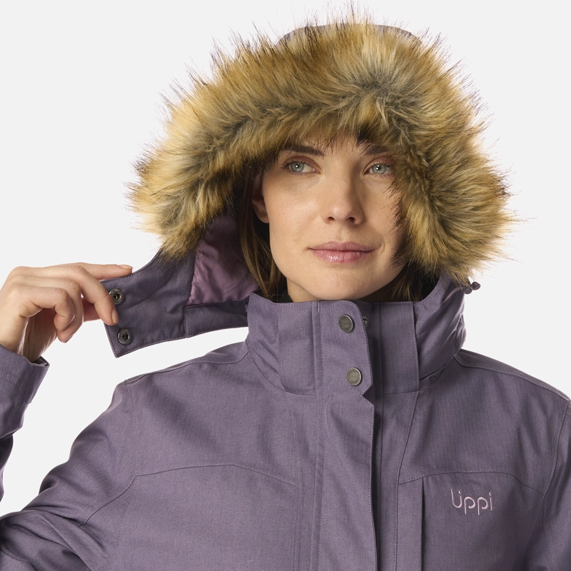 CHAQUETA MUJER ROBLE B-DRY HOODY JACKET VIOLETA MELANGE LIPPI - 5