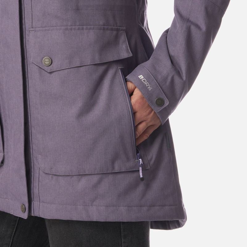 CHAQUETA MUJER ROBLE B-DRY HOODY JACKET VIOLETA MELANGE LIPPI - 7