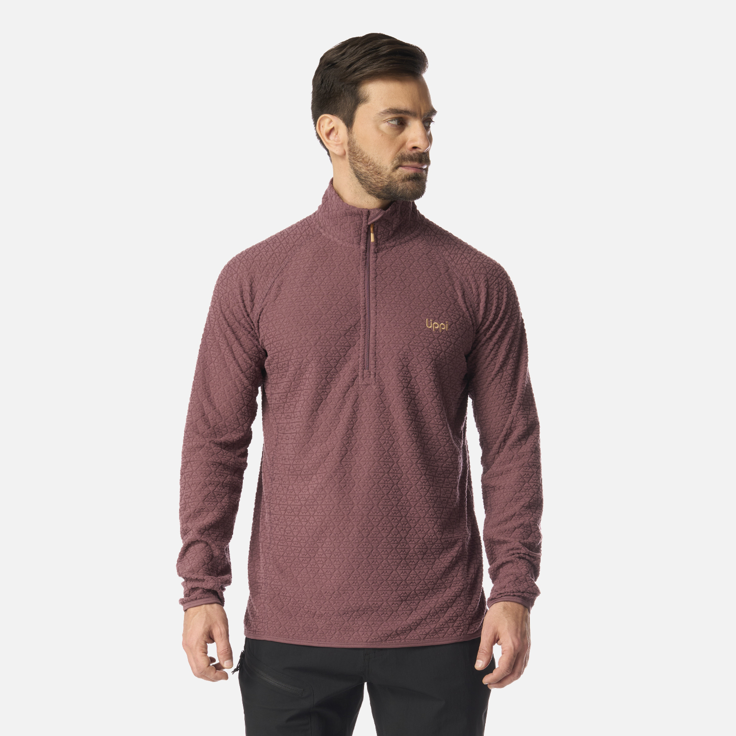 POLERON HOMBRE JACARANDA NANO-F 1/4 ZIP VINO LIPPI I26 - 1