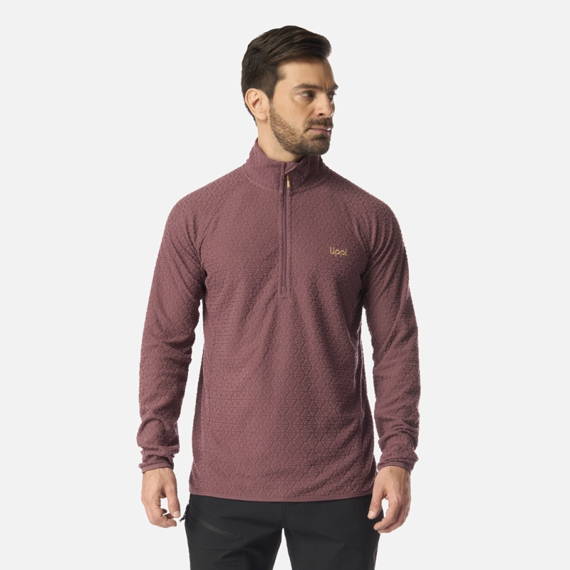 POLERON HOMBRE JACARANDA NANO-F 1/4 ZIP VINO LIPPI I26 - 1