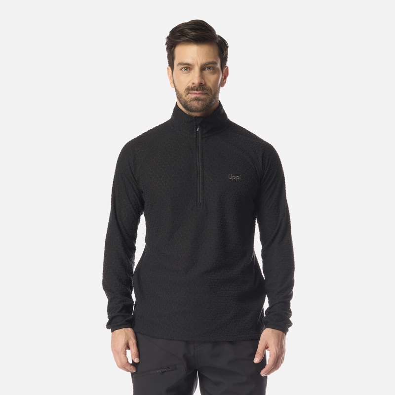LIPPI POLERON HOMBRE JACARANDA NANO-F 1/4 ZIP NEGRO LIPPI I26