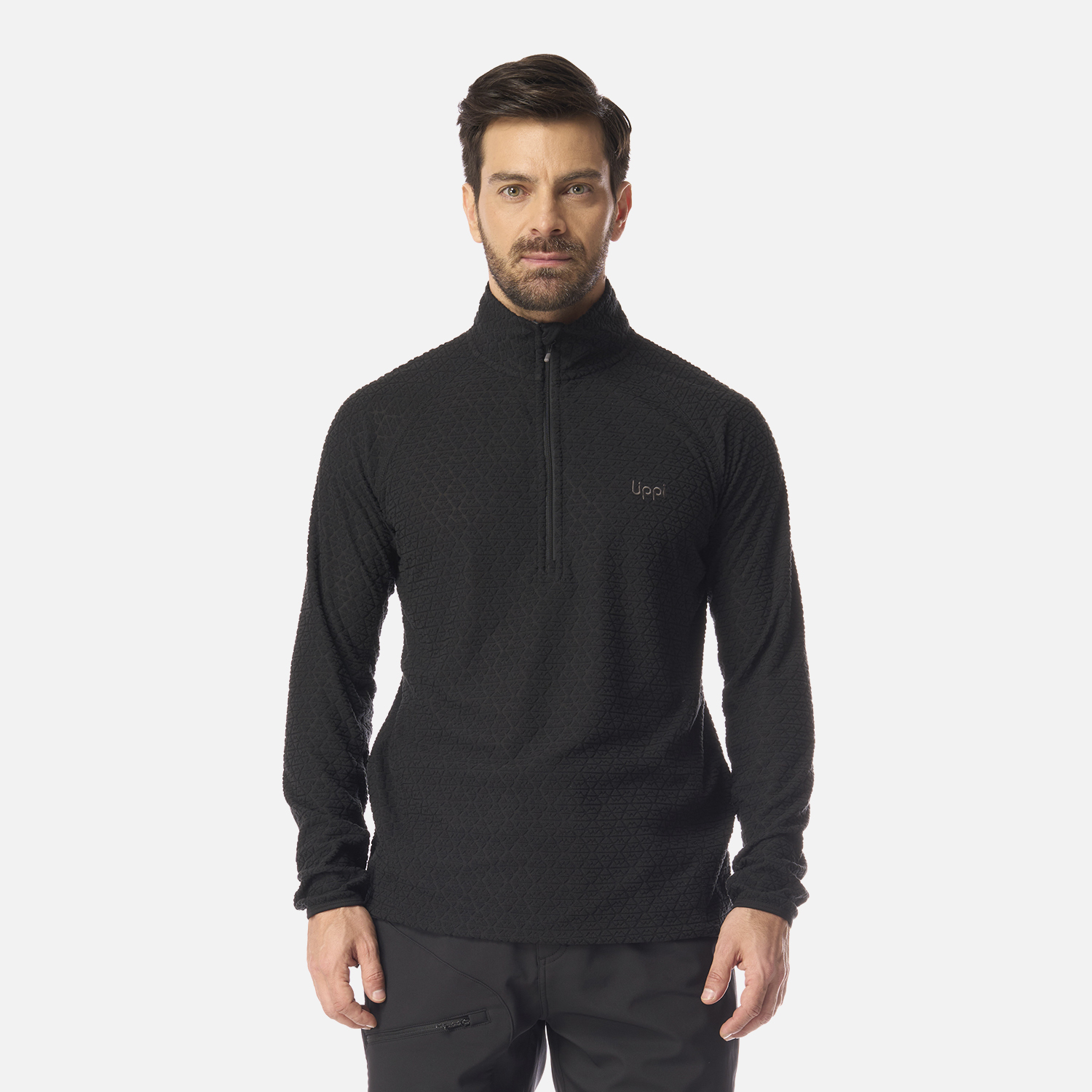 POLERON HOMBRE JACARANDA NANO-F 1/4 ZIP NEGRO LIPPI I26 - 1