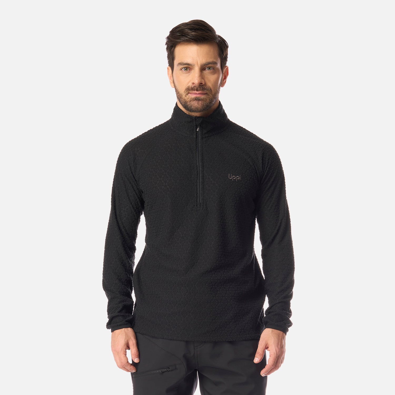 POLERON HOMBRE JACARANDA NANO-F 1/4 ZIP NEGRO LIPPI I26 - 1