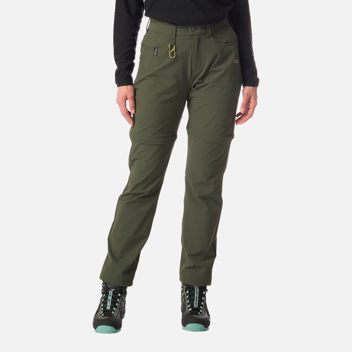 PANTALON MUJER LENNOX Q-DRY MIX-2 PANTS VERDE MILITAR LIPPI I26 - 1