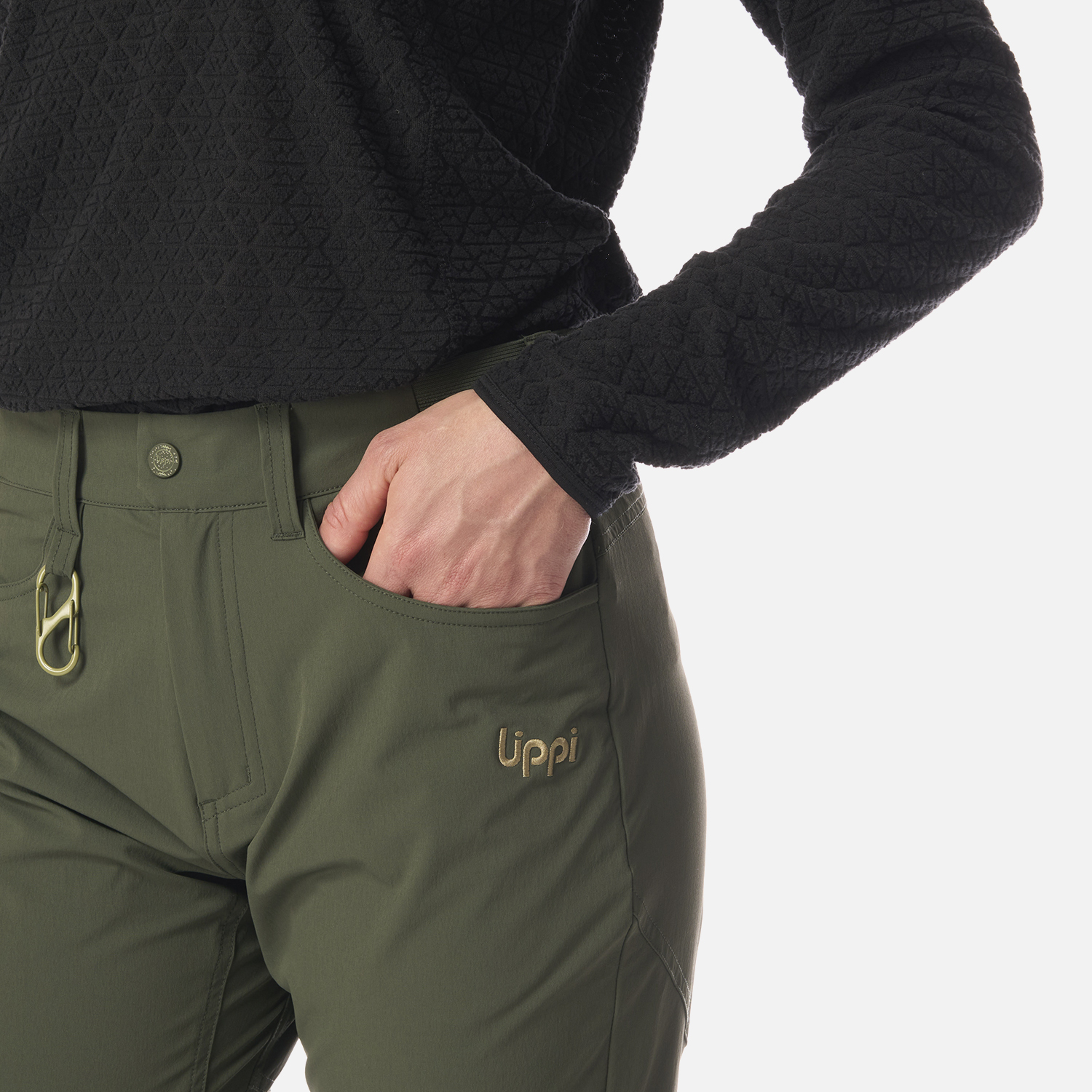 PANTALON MUJER LENNOX Q-DRY MIX-2 PANTS VERDE MILITAR LIPPI I26 - 4