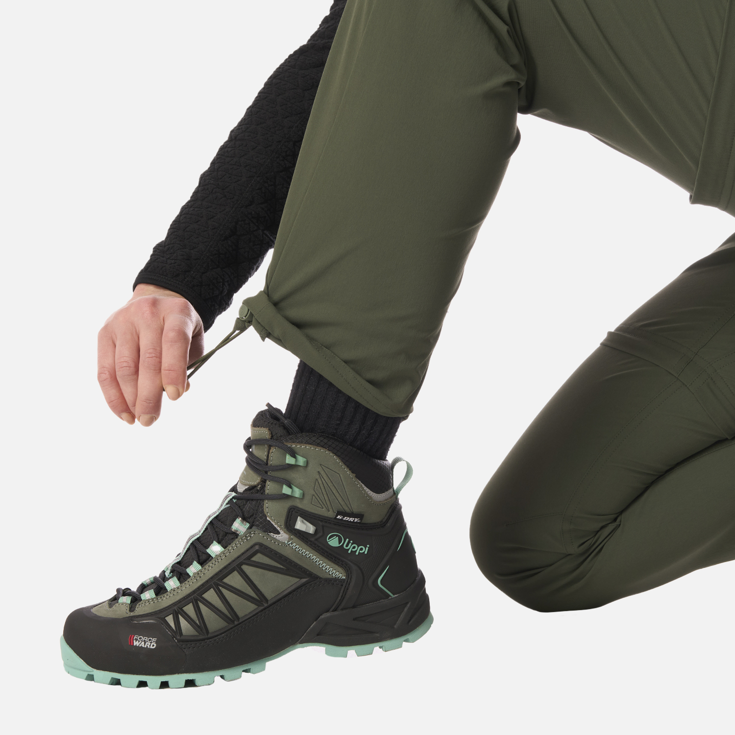 PANTALON MUJER LENNOX Q-DRY MIX-2 PANTS VERDE MILITAR LIPPI I26 - 7