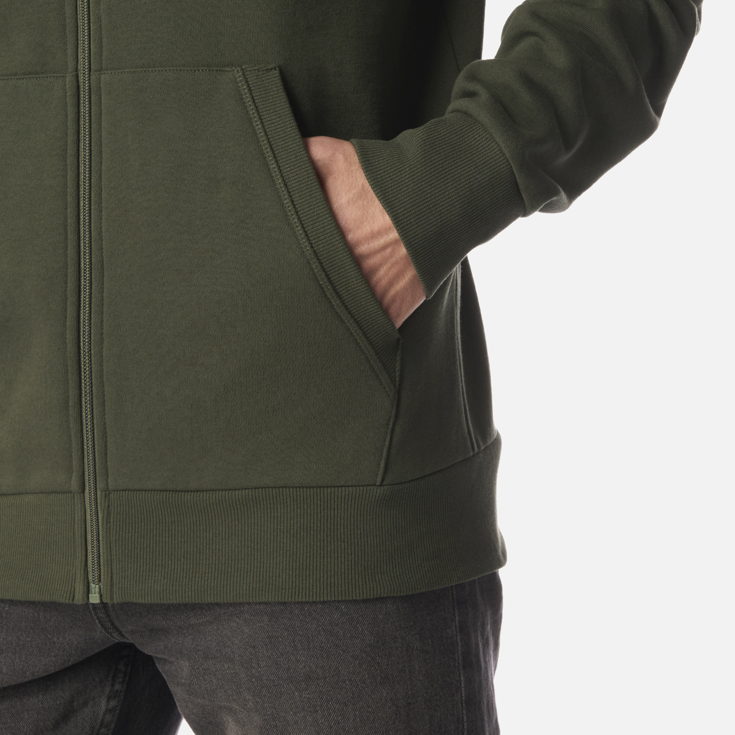 POLERON HOMBRE ULMO FULL ZIP HOODY SWEATSHIRT VERDE MILITAR LIPPI I26 - 5