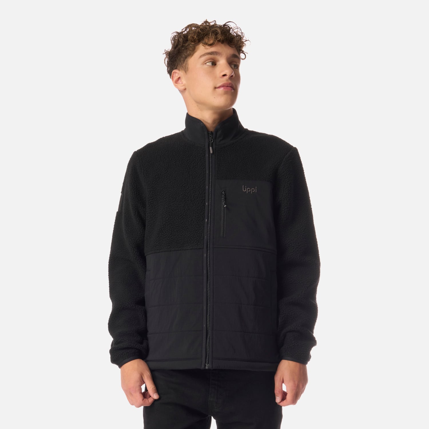 POLAR TEEN BOY GLACIAR SHERPA-PRO JACKET NEGRO LIPPI I26 - 1
