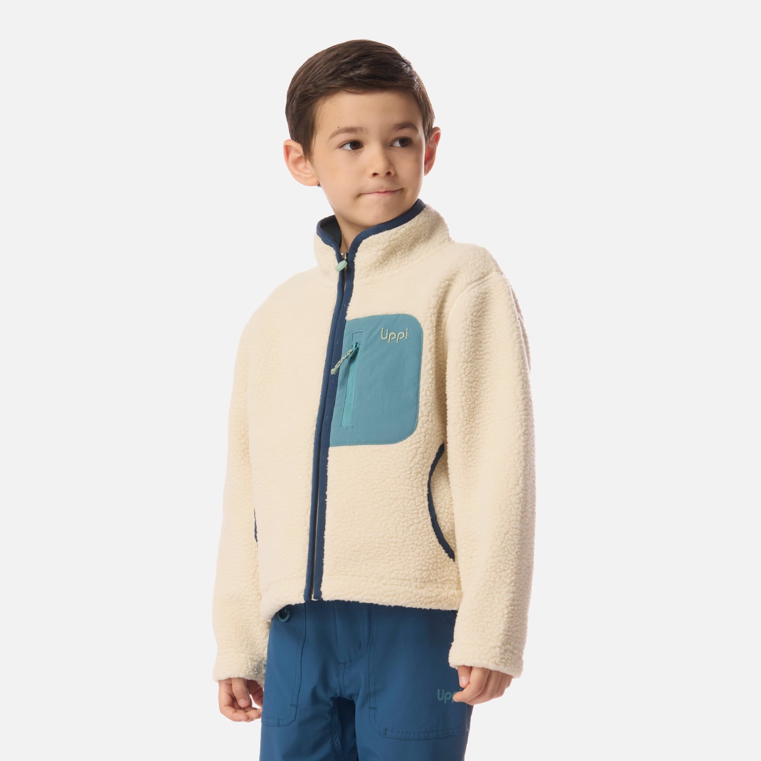 POLAR NIÑO GLACIAR SHERPA-PRO JACKET BEIGE / AZUL OSCURO LIPPI I26 - 2
