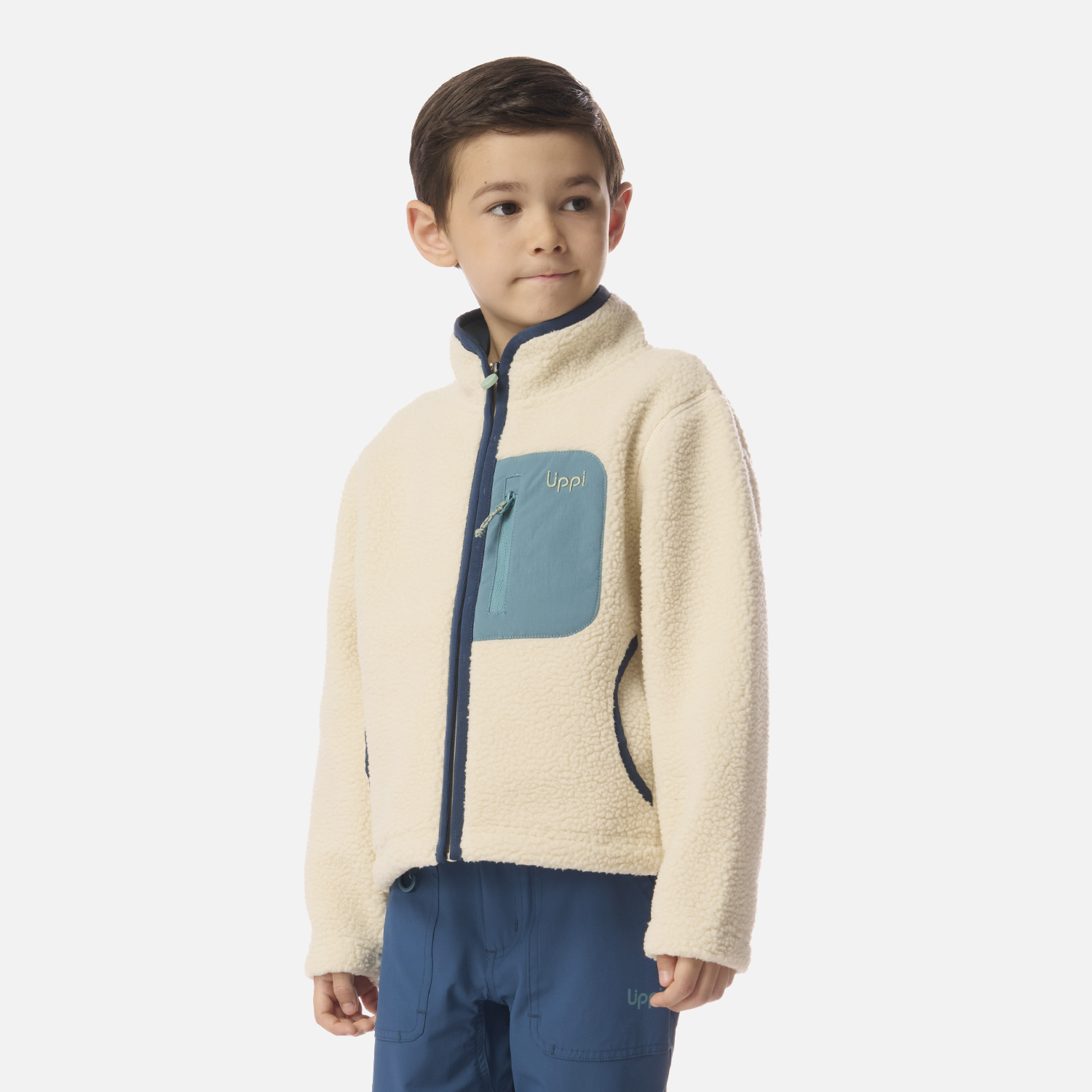 POLAR NIÑO GLACIAR SHERPA-PRO JACKET BEIGE / AZUL OSCURO LIPPI I26 - 2