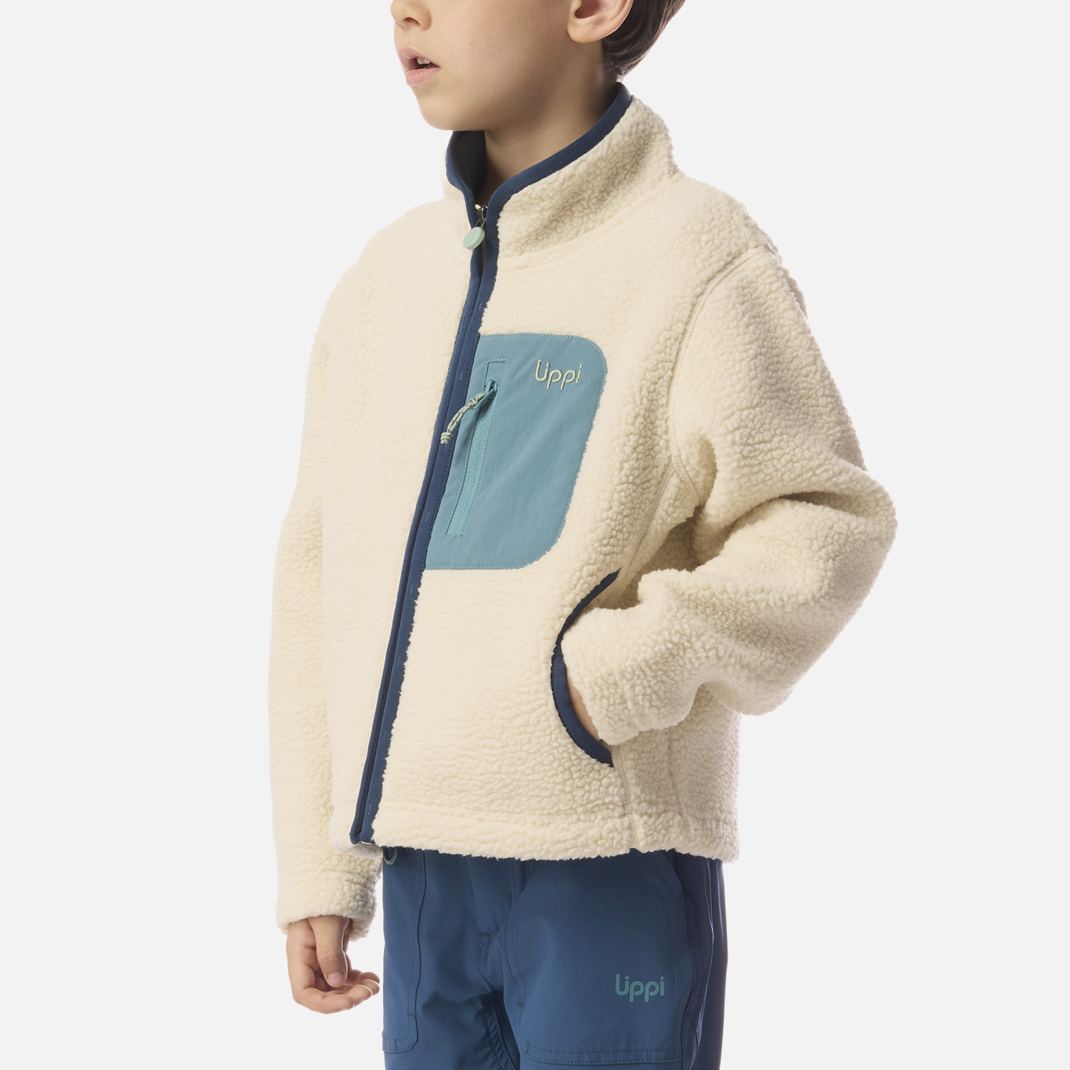 POLAR NIÑO GLACIAR SHERPA-PRO JACKET BEIGE / AZUL OSCURO LIPPI I26 - 4